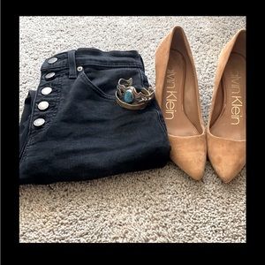 Lucky 🍀 Black skinny high rise expose button jeans